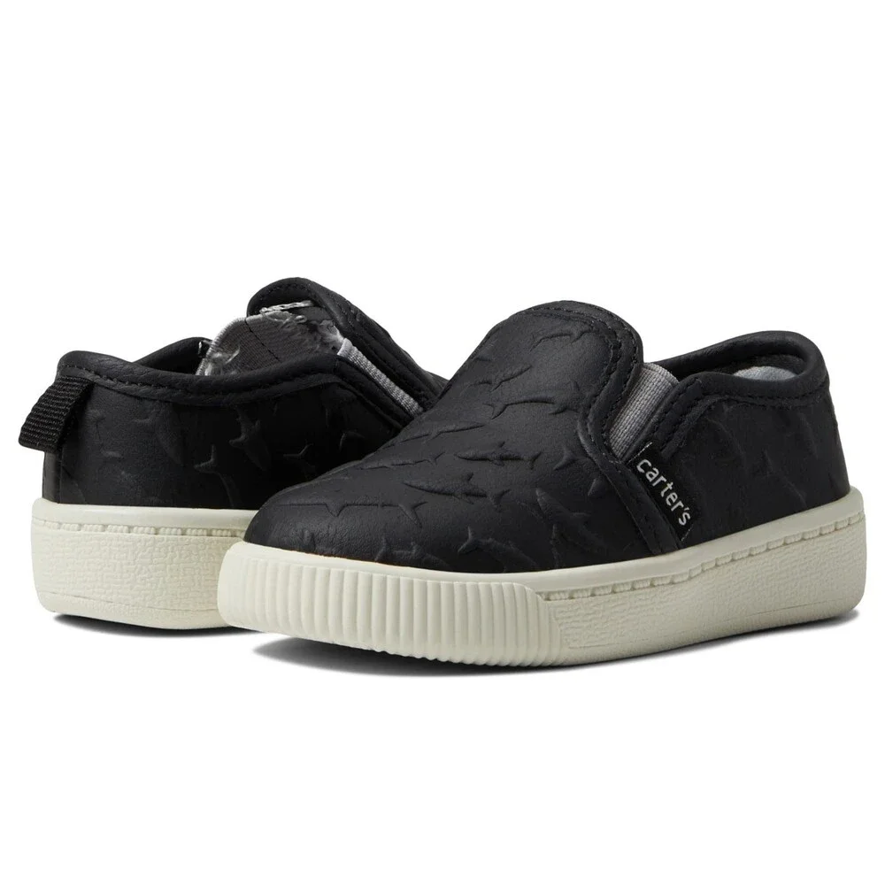 Carter's Ricky5 Sneakers Boys US 4 Black Round Toe Slip On Casual Shoes ZAP2634